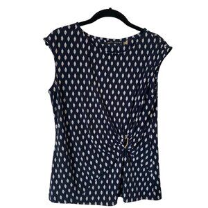 Navy Patterned Blouse